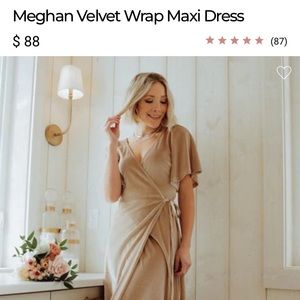 Baltic Born “Meghan” Velvet Wrap Maxi Dress - Shell